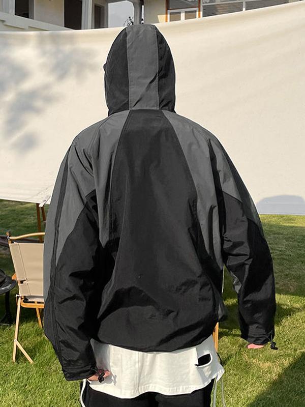 Men's Gorpcore Splice Hooded Piping Detail Jacket Product Image