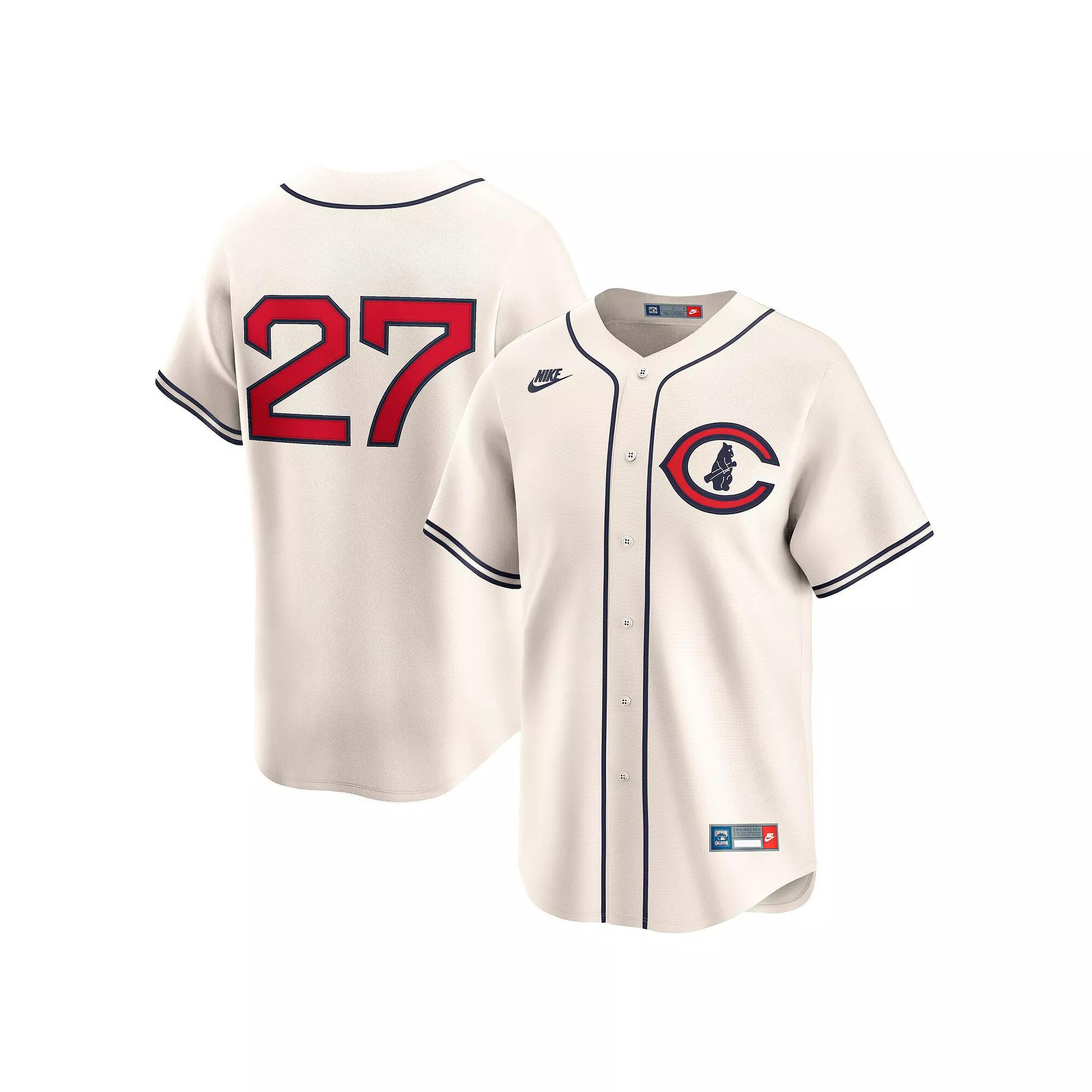 Men's Nike Seiya Suzuki Cream Chicago Cubs Throwback Cooperstown Collection Limited Jersey, Size: 4XL, Beige Product Image