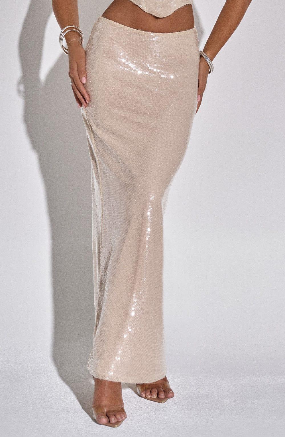 Larisa Maxi Skirt - Nude Product Image