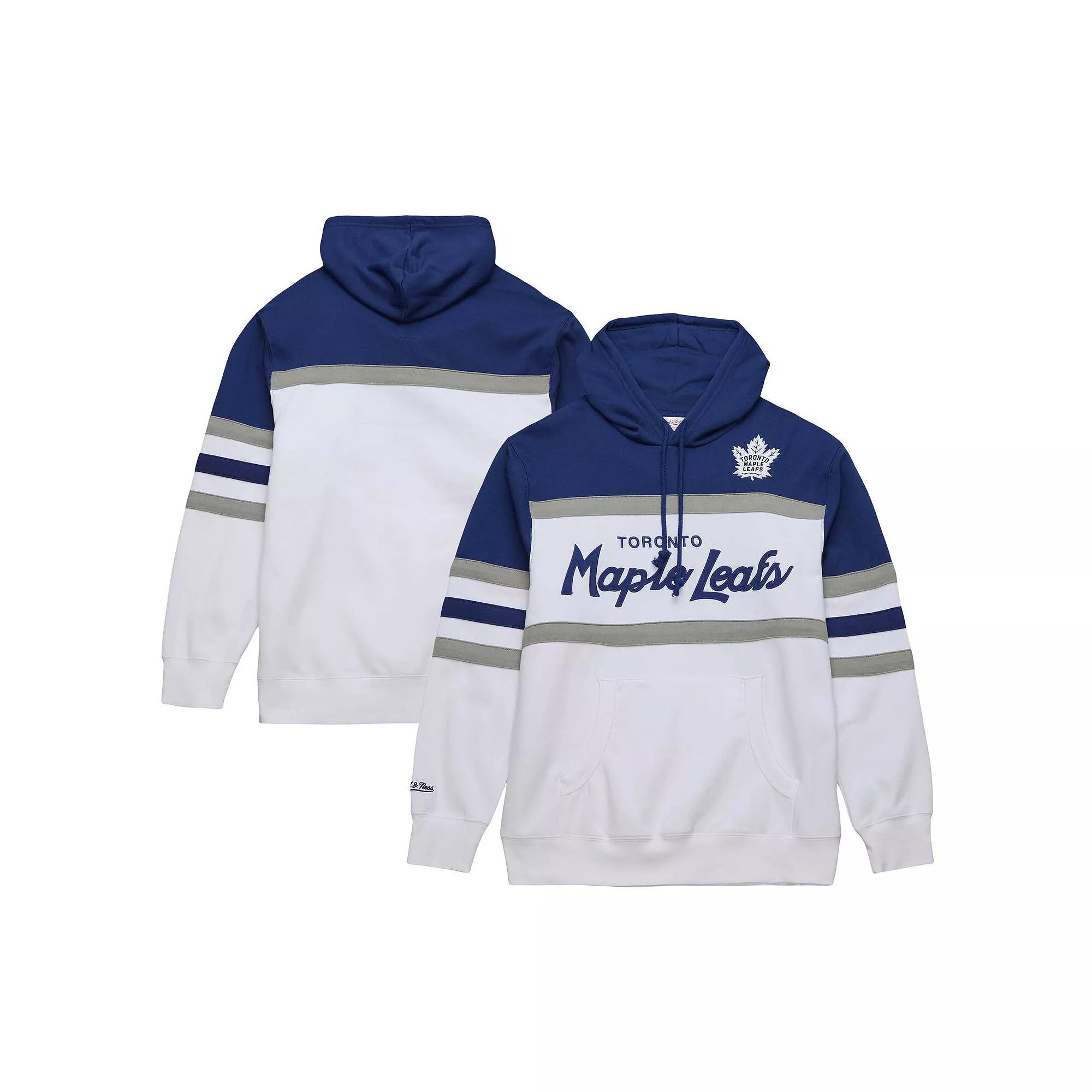 Men's Mitchell & Ness White/Blue Toronto Maple Leafs Head Coach Pullover Hoodie, Size: Small, Mpl White Product Image