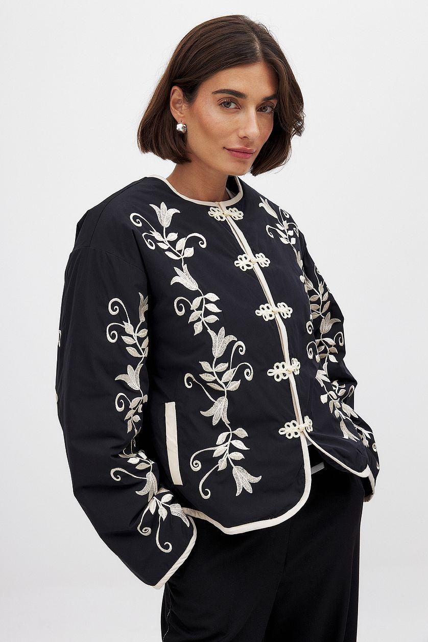 Padded Embroidery Detail Jacket Product Image