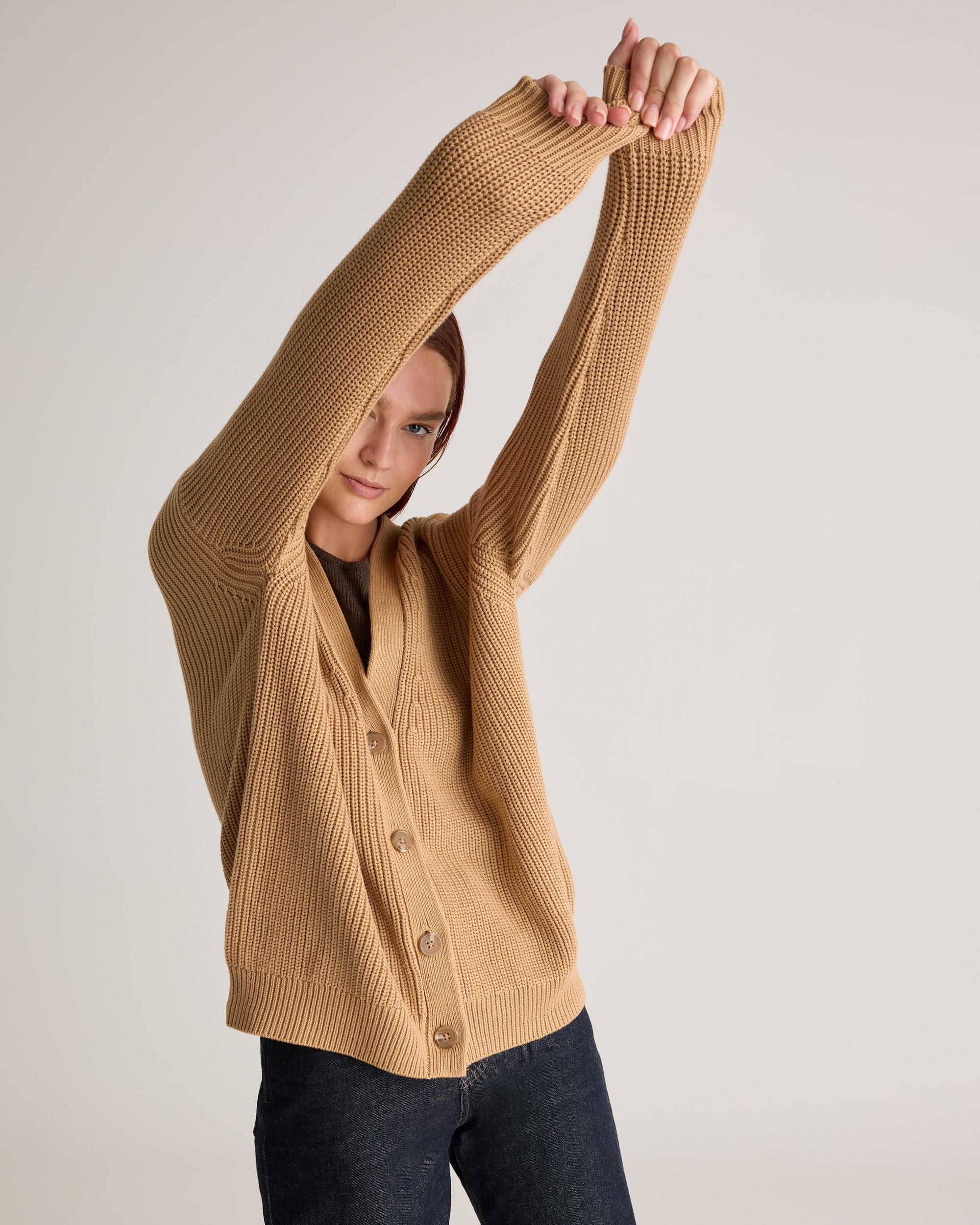 Quince | Women's OverSized Boyfriend Cardigan Sweater Size XS, Organic Cotton Product Image