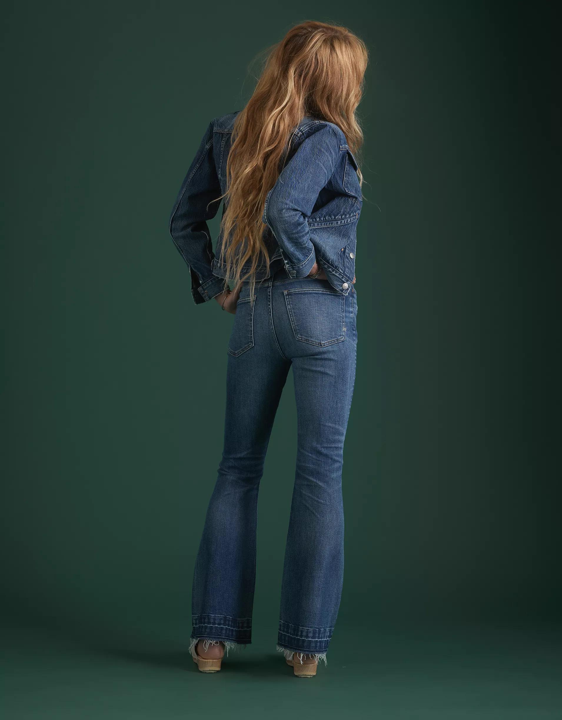 AE77 Premium High-Waisted Flare Jean Product Image