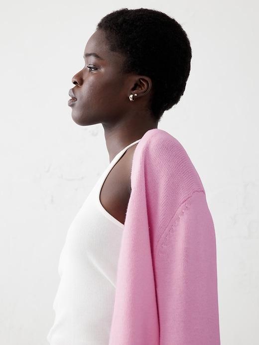 Bell-Sleeve Cardigan Sweater Product Image