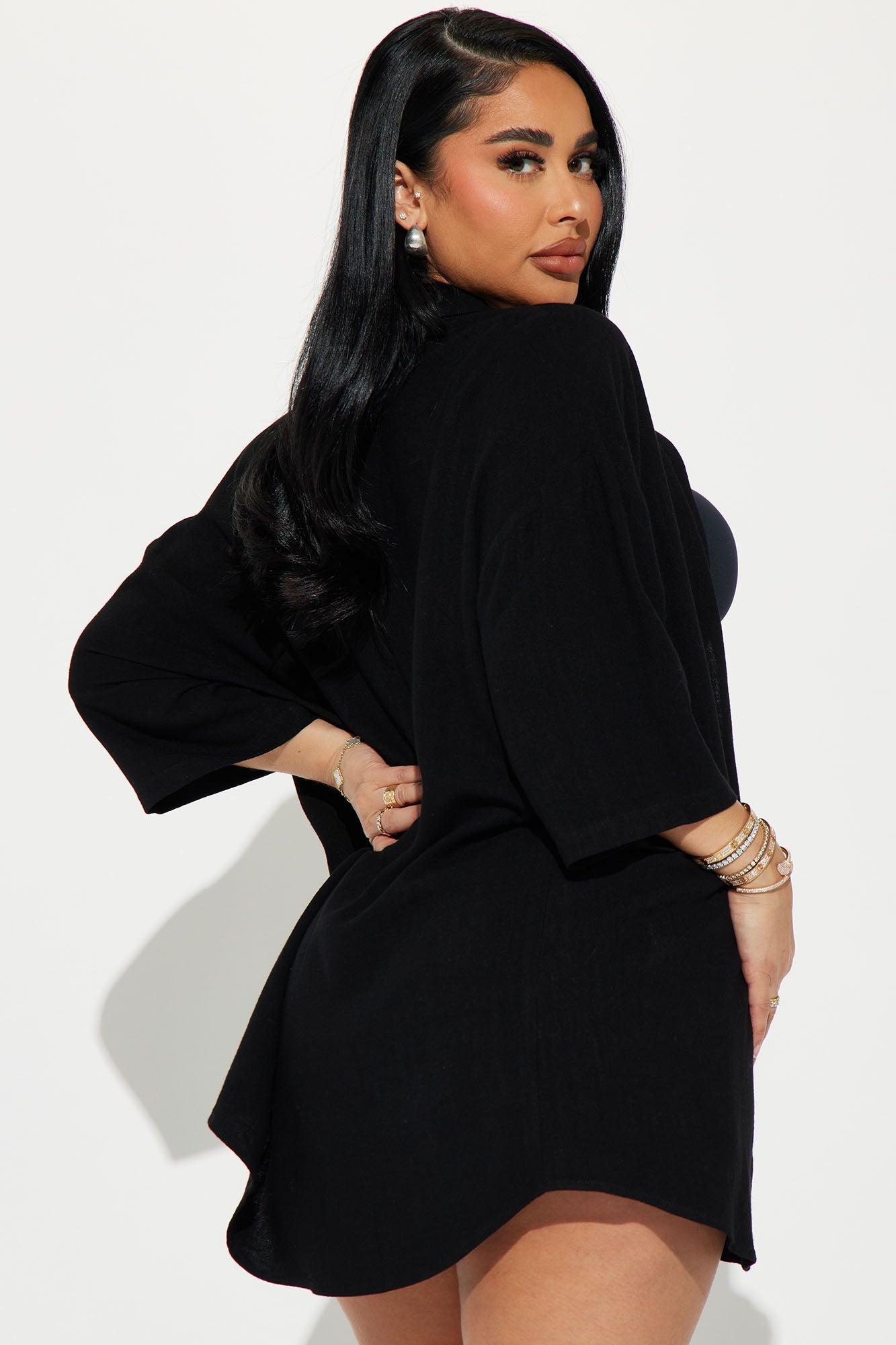 No Secrets Linen Short Set - Black Product Image