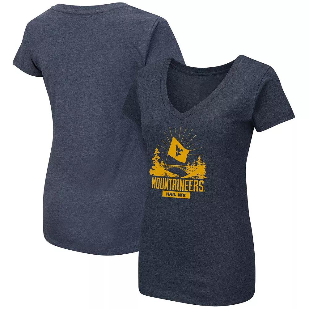 Women's Colosseum Navy West Virginia Mountaineers Fan V-Neck T-Shirt, Size: Small, Blue Product Image