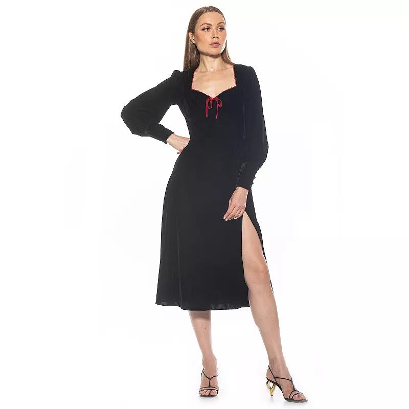 Women's ALEXIA ADMOR Willa Long Bubble Sleeve Fit And Flare Dress,  Product Image