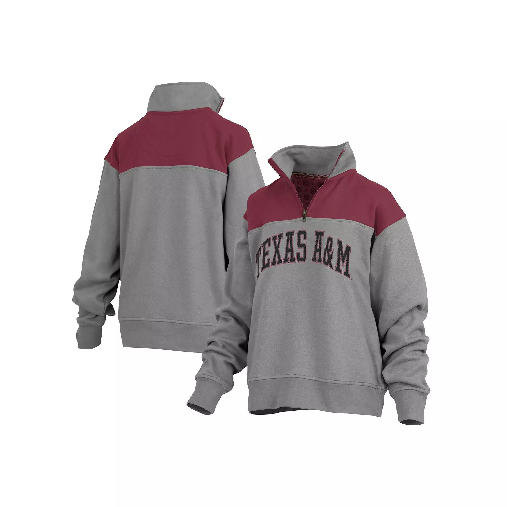 Womens Pressbox Gray Texas A&M Aggies Avon Fleece Quarter-Zip Jacket Product Image