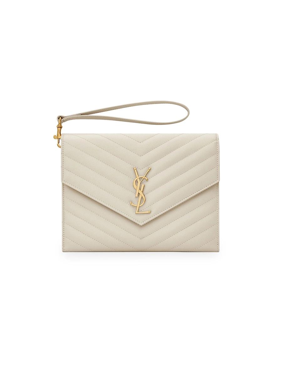 Womens Cassandre Matelasse Flap Pouch in Quilted Grain De Poudre Embossed Leather Product Image