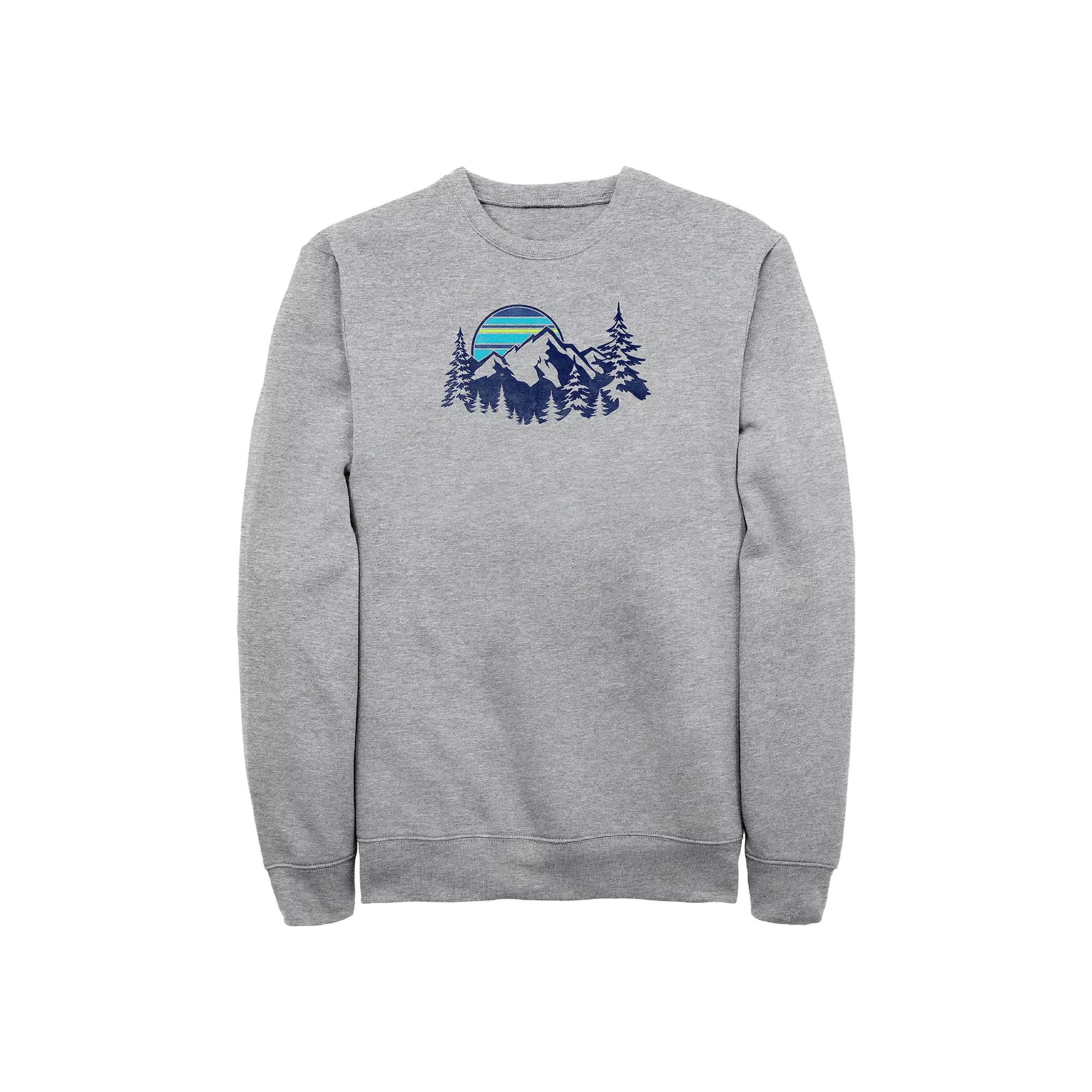 Big & Tall Mountain Range Graphic Fleece Pullover Sweatshirt, Men's,  Product Image