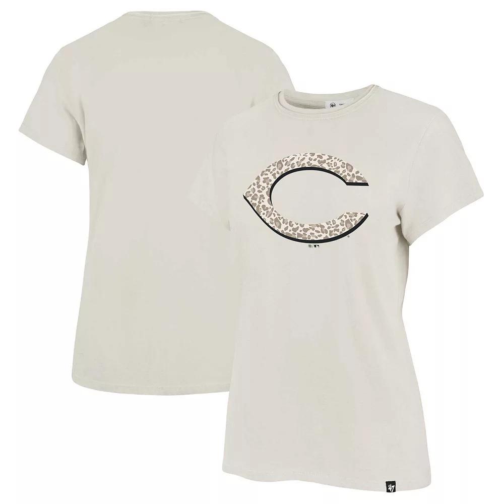 Women's '47 Oatmeal Cincinnati Reds Panthera Frankie T-shirt,  Product Image