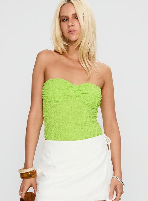 Private Party Strapless Bodysuit Green Product Image