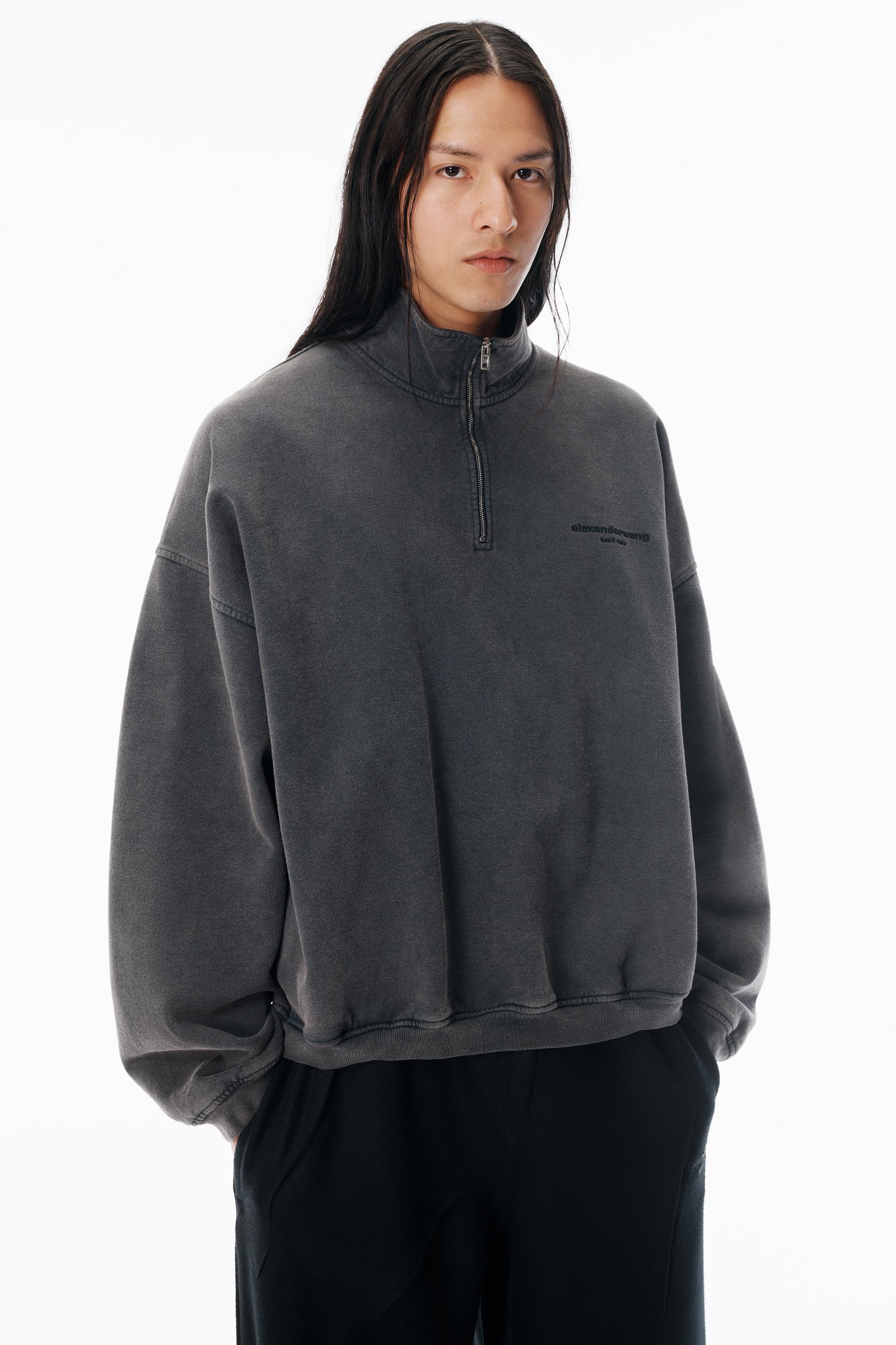 Grey Half-zip Sweatshirt Product Image