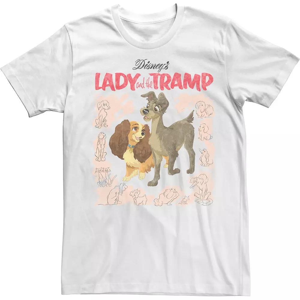 Disney's Lady And The Tramp Vintage Cover Men's Tee,  Product Image