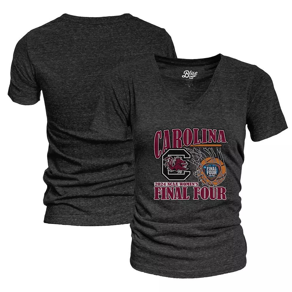 Women's Blue 84 Black South Carolina Gamecocks 2024 NCAA Women's Basketball Tournament March Madness Final Four Tri-Blend V-Neck T-Shirt, Size: Small Product Image