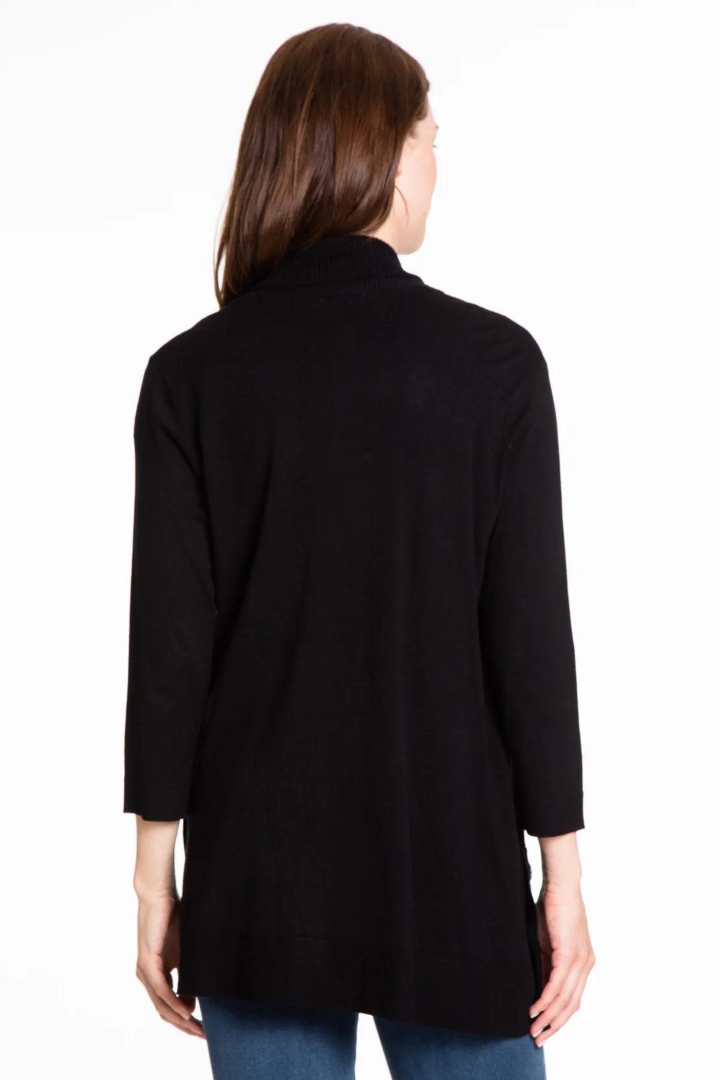 RIB COLLAR SWEATER KNIT JACKET Product Image