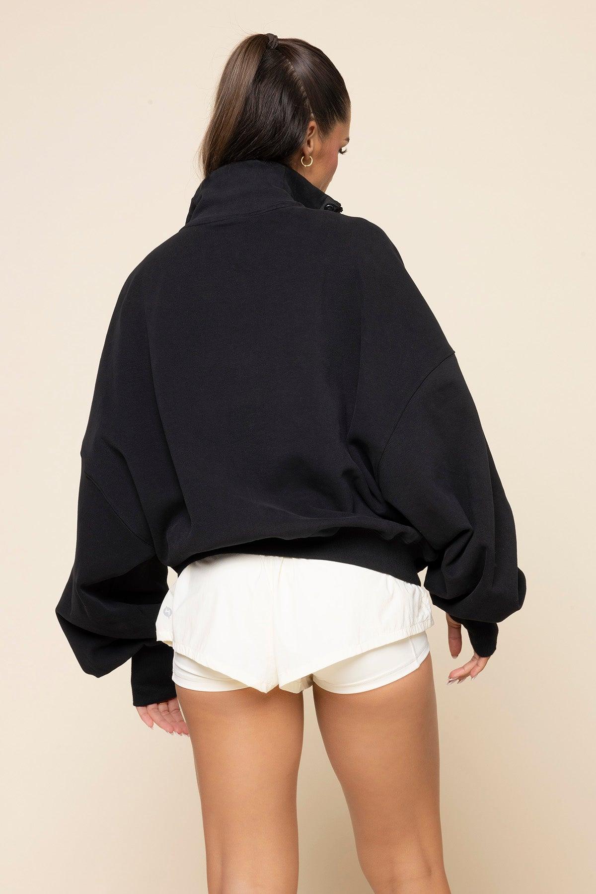 Ooey Gooey Half Zip Sweater - Black Product Image