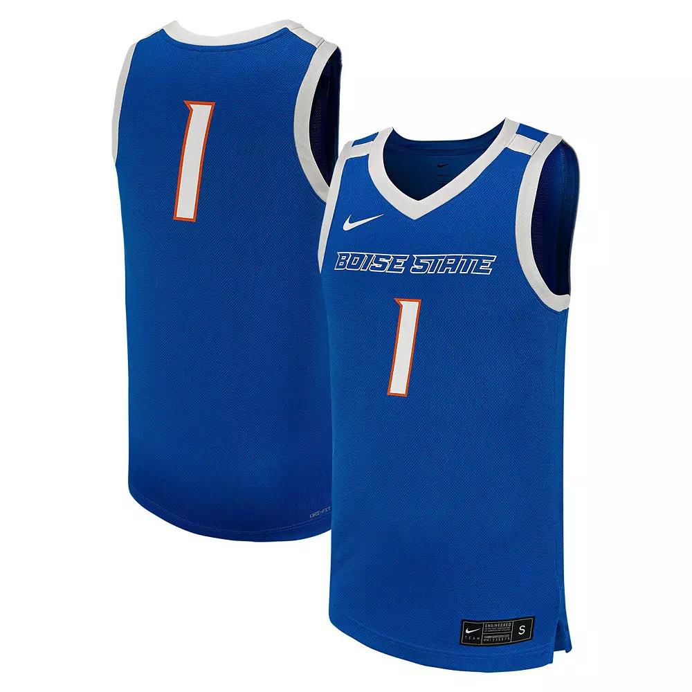 Men's Nike #1 Royal Boise State Broncos Replica Basketball Jersey,  Product Image