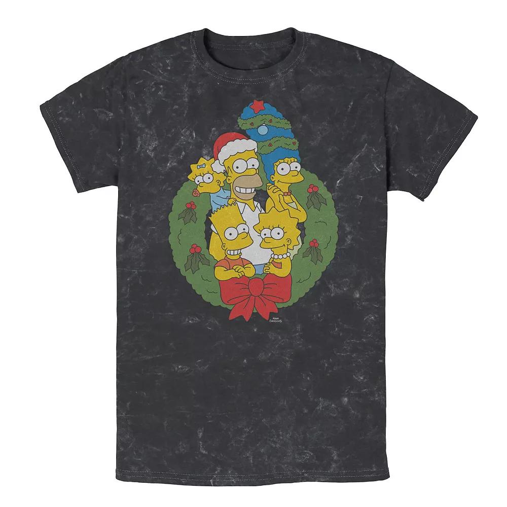 Men's The Simpsons Family Christmas Wreath Tee,  Product Image