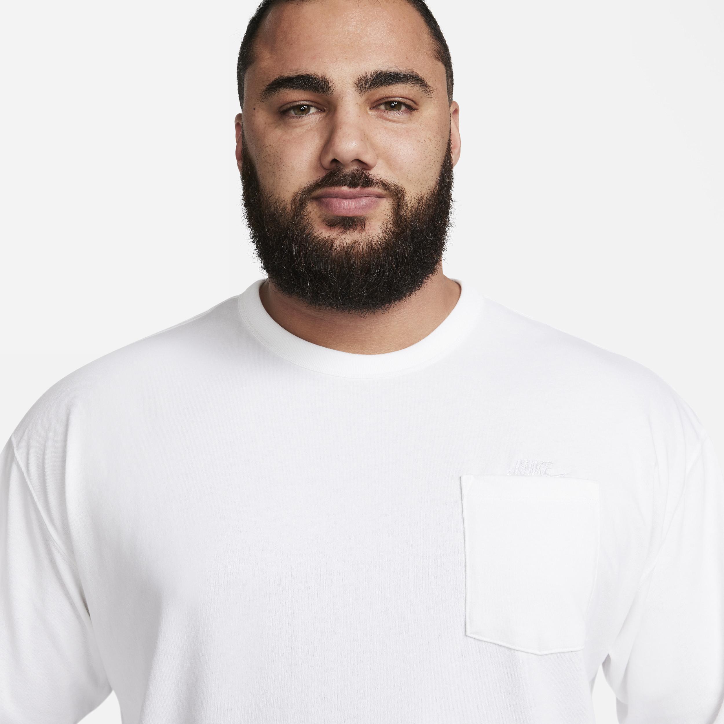 Mens Nike Sportswear Premium Essentials Long-Sleeve Pocket T-Shirt | DR7929-101 Product Image