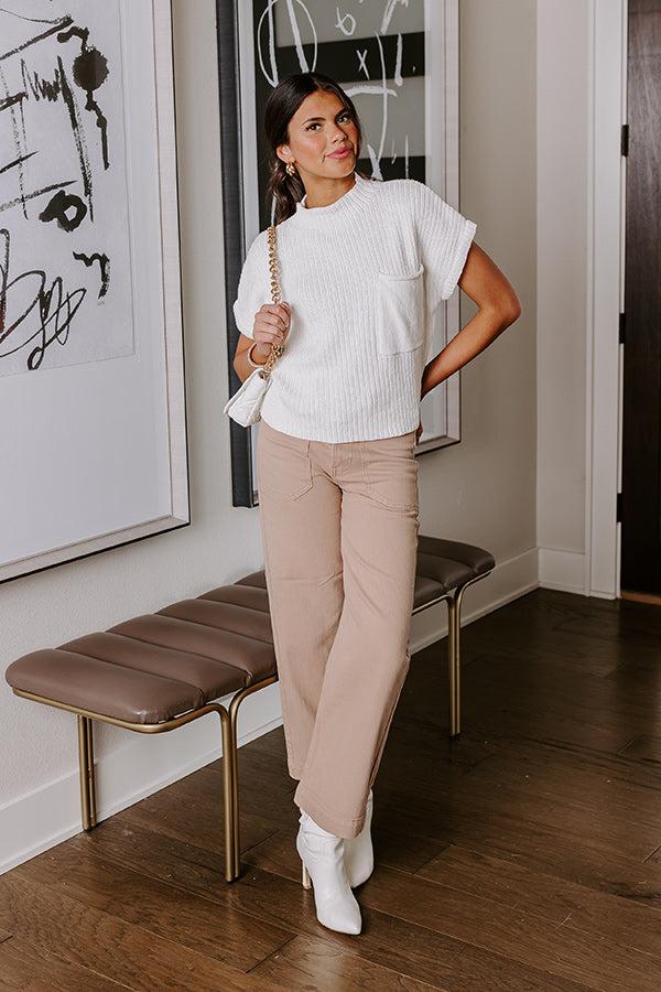 Chic Moment Knit Top in Ivory Product Image