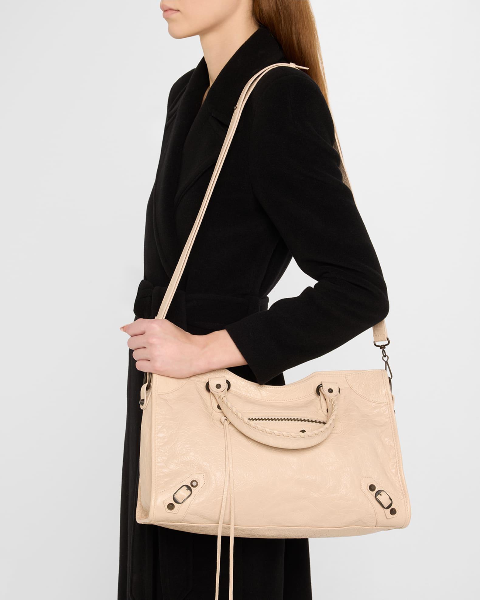 Le City Medium Crinkled Leather Top-Handle Bag Product Image