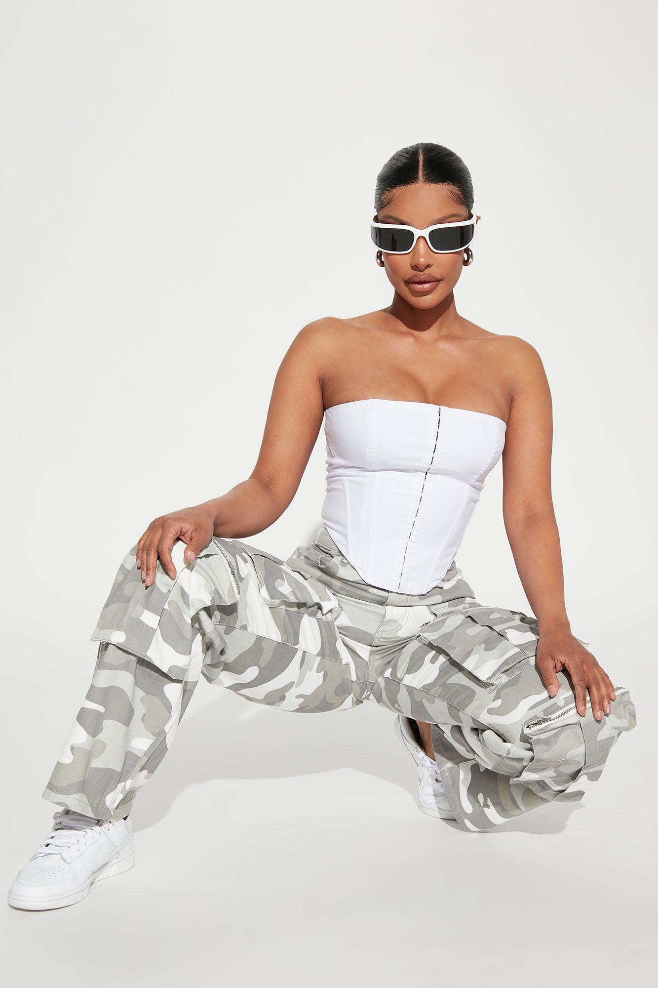 Every Occasion Poplin Corset Top - White Product Image