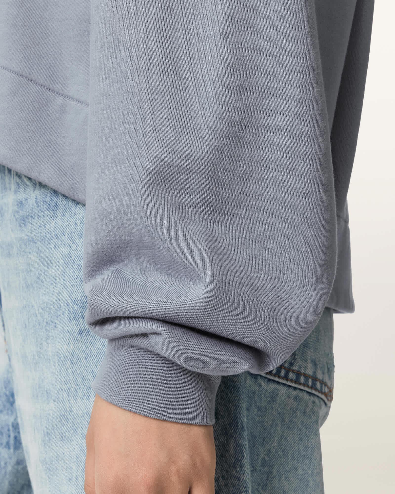 Dreamer Lila Oversized Cotton Sweatshirt QUARRY BLUE | ALLSAINTS US Product Image