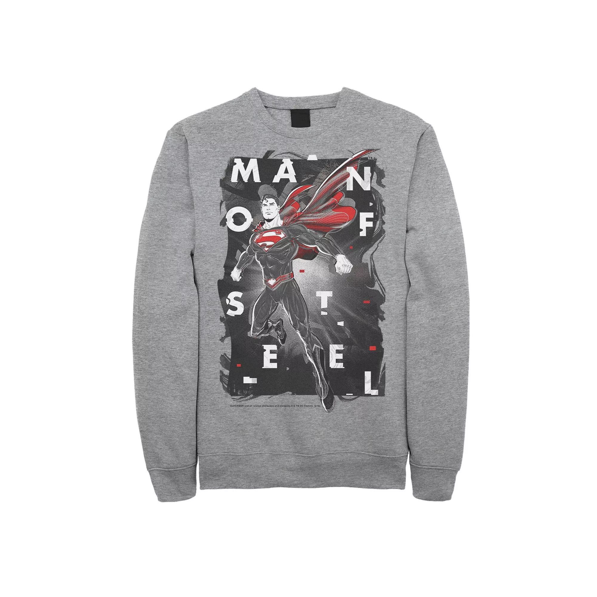 Men's DC Comics Superman Man Of Steel Glitch Poster Sweatshirt,  Product Image