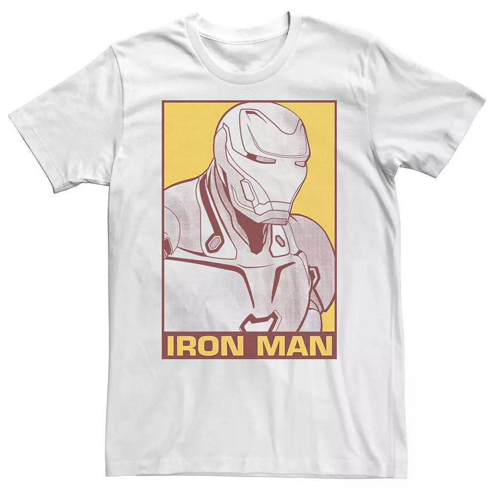 Big & Tall Marvel Avengers Pop Iron Man Poster Tee, Men's, Size: 4XLT, White Product Image