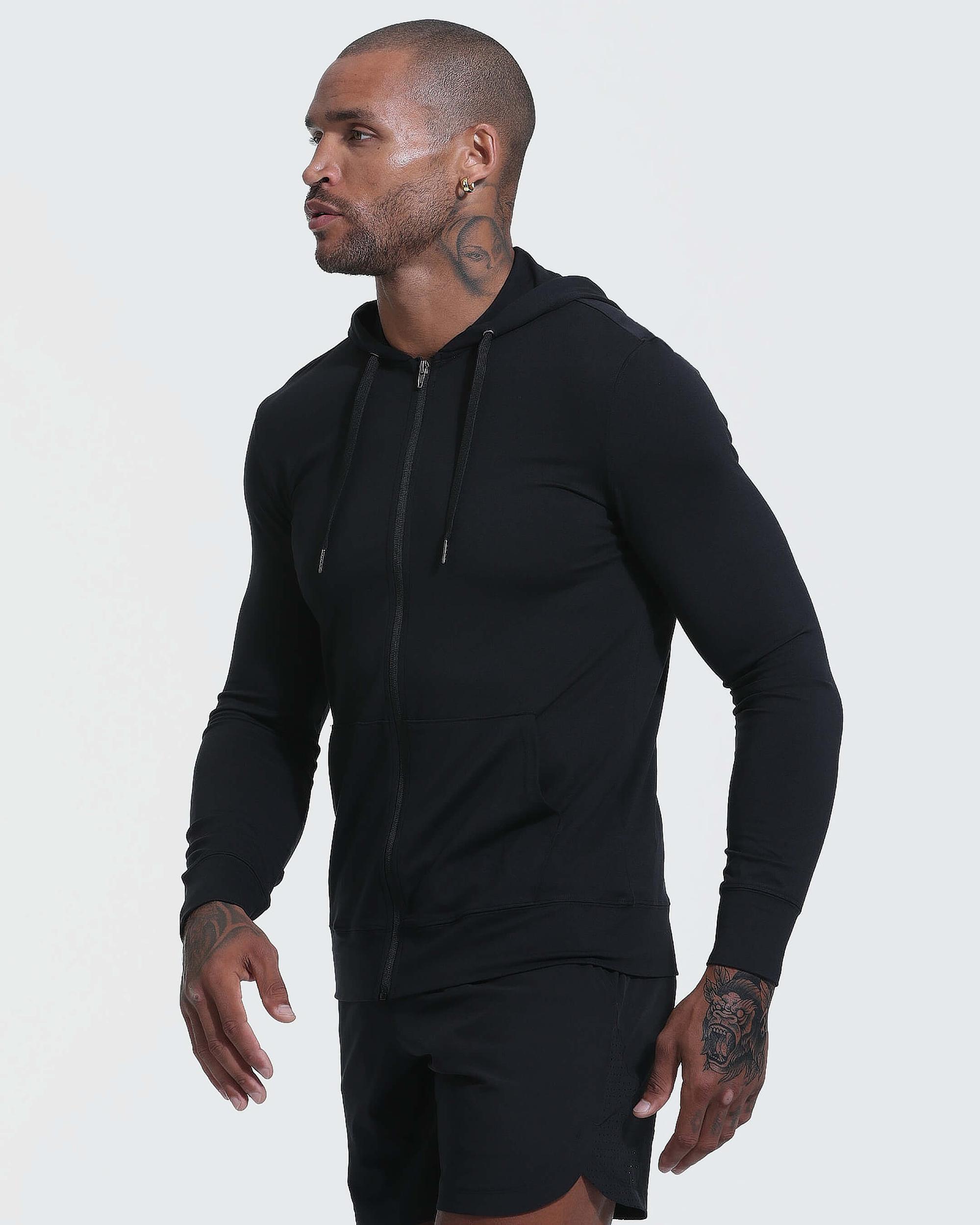 Black Active Comfort Full Zip Hoodie Product Image