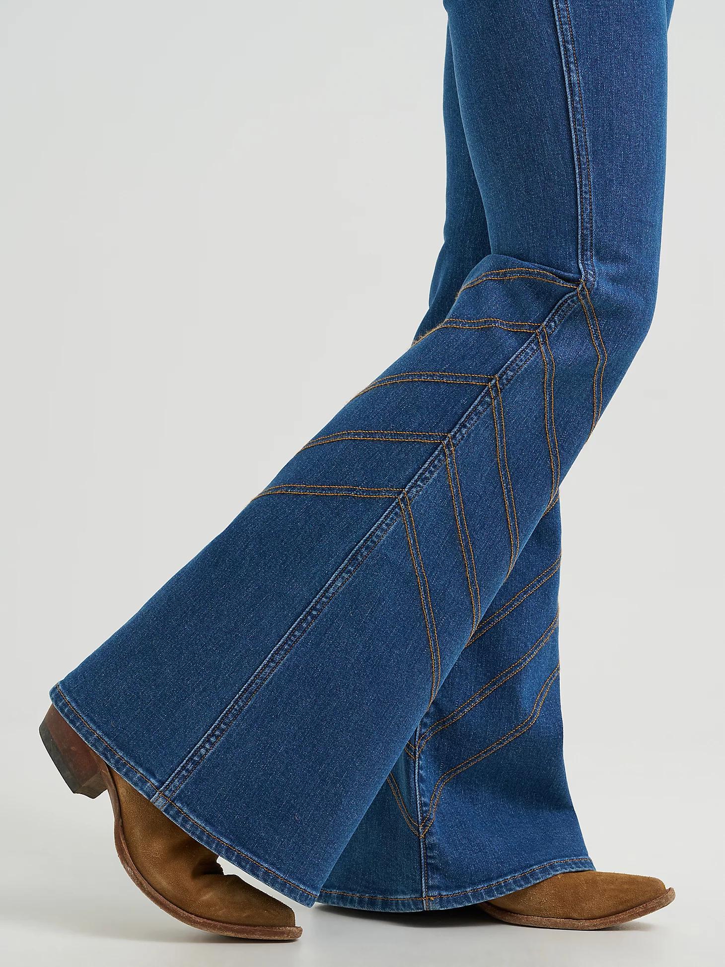 Women's High Rise Stitch Flare Jean in Carolina Product Image