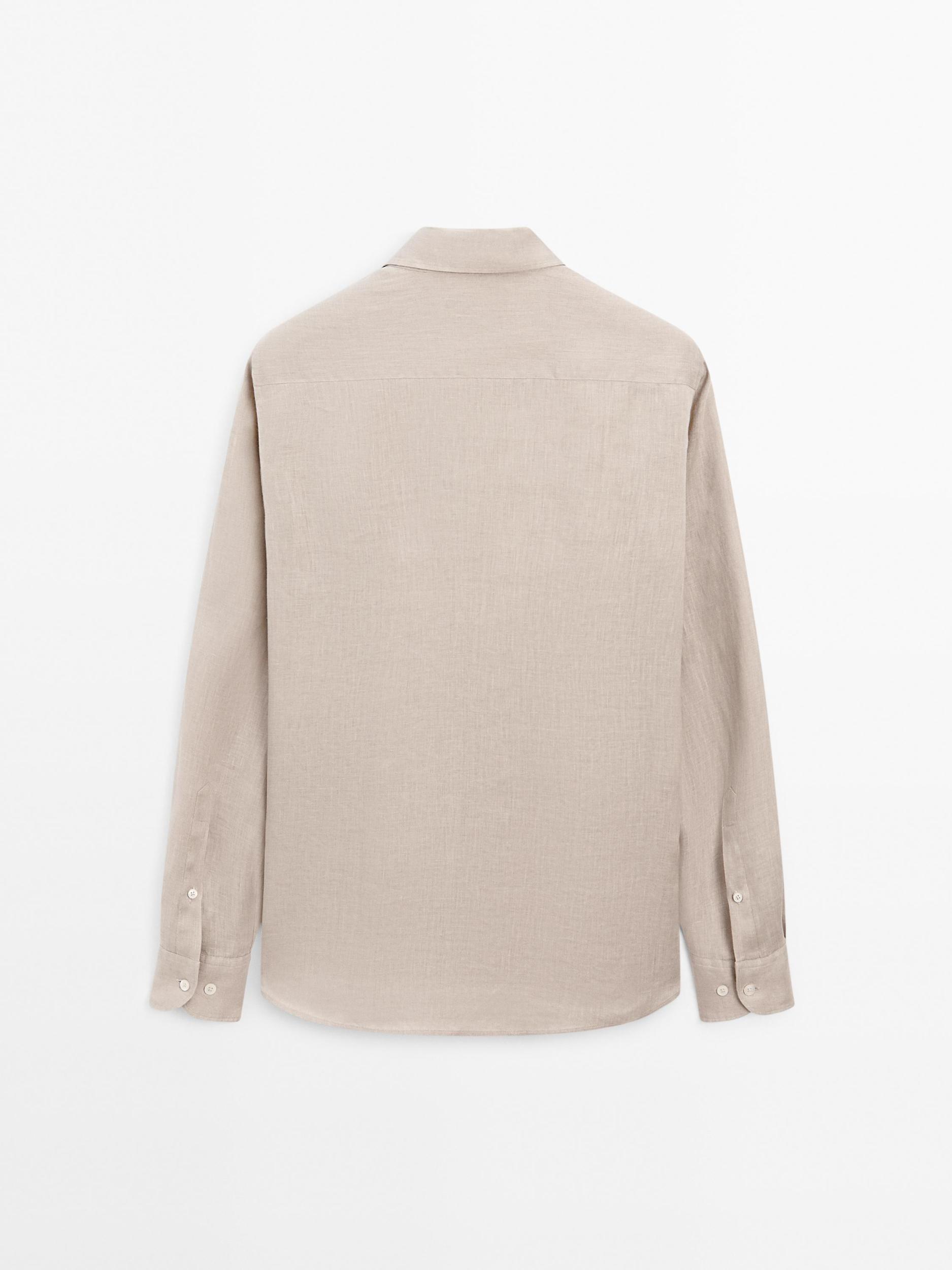 100% linen slim fit shirt Product Image