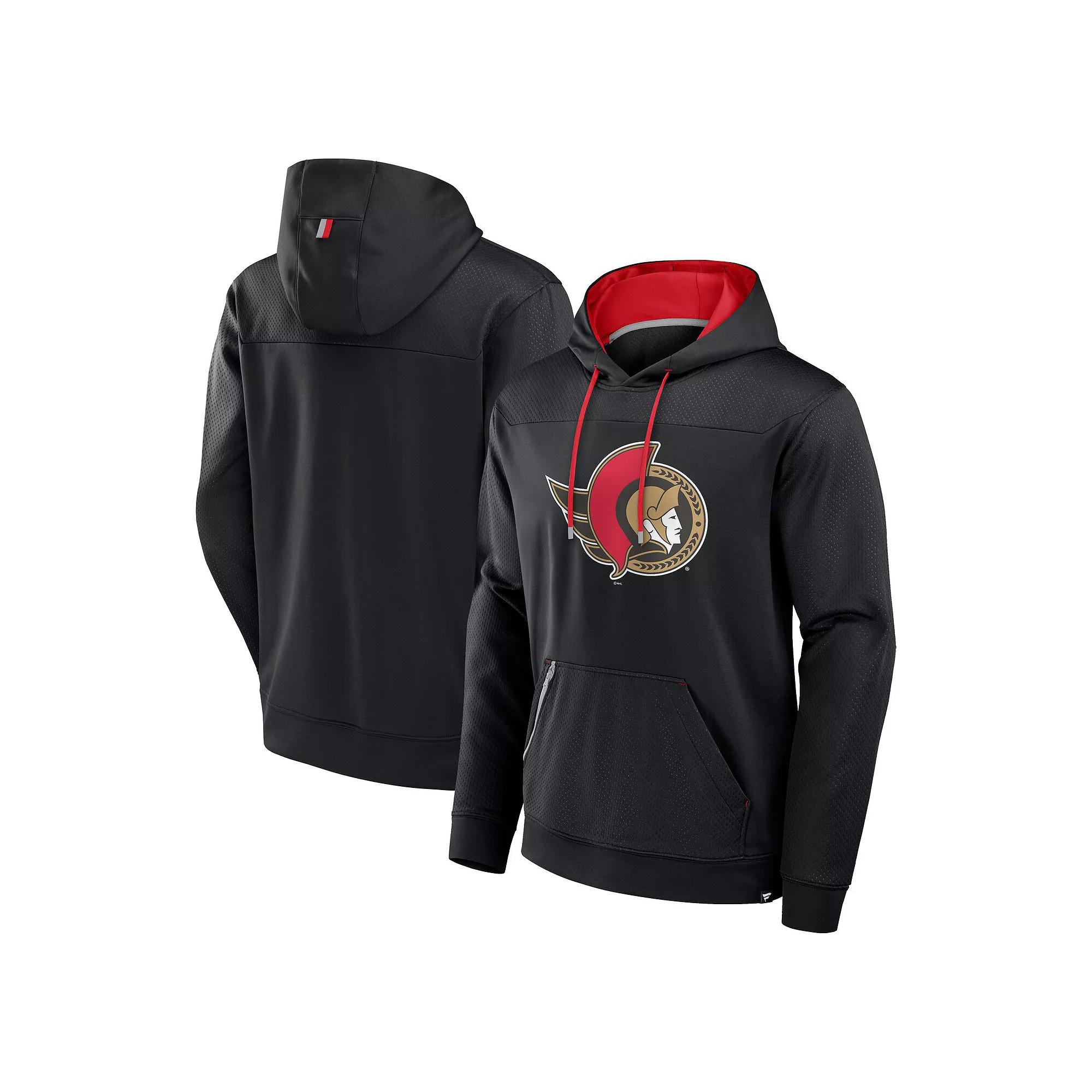 Men's Fanatics Black Ottawa Senators Defender Pullover Hoodie,  Product Image