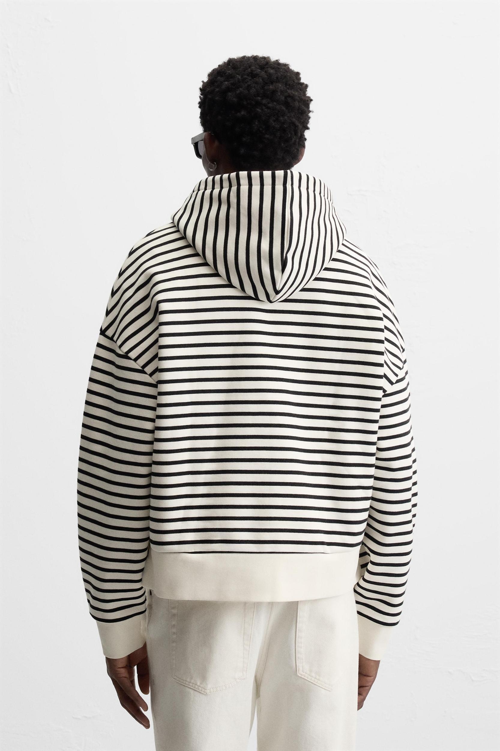 TEXT PRINT STRIPED SWEATSHIRT Product Image