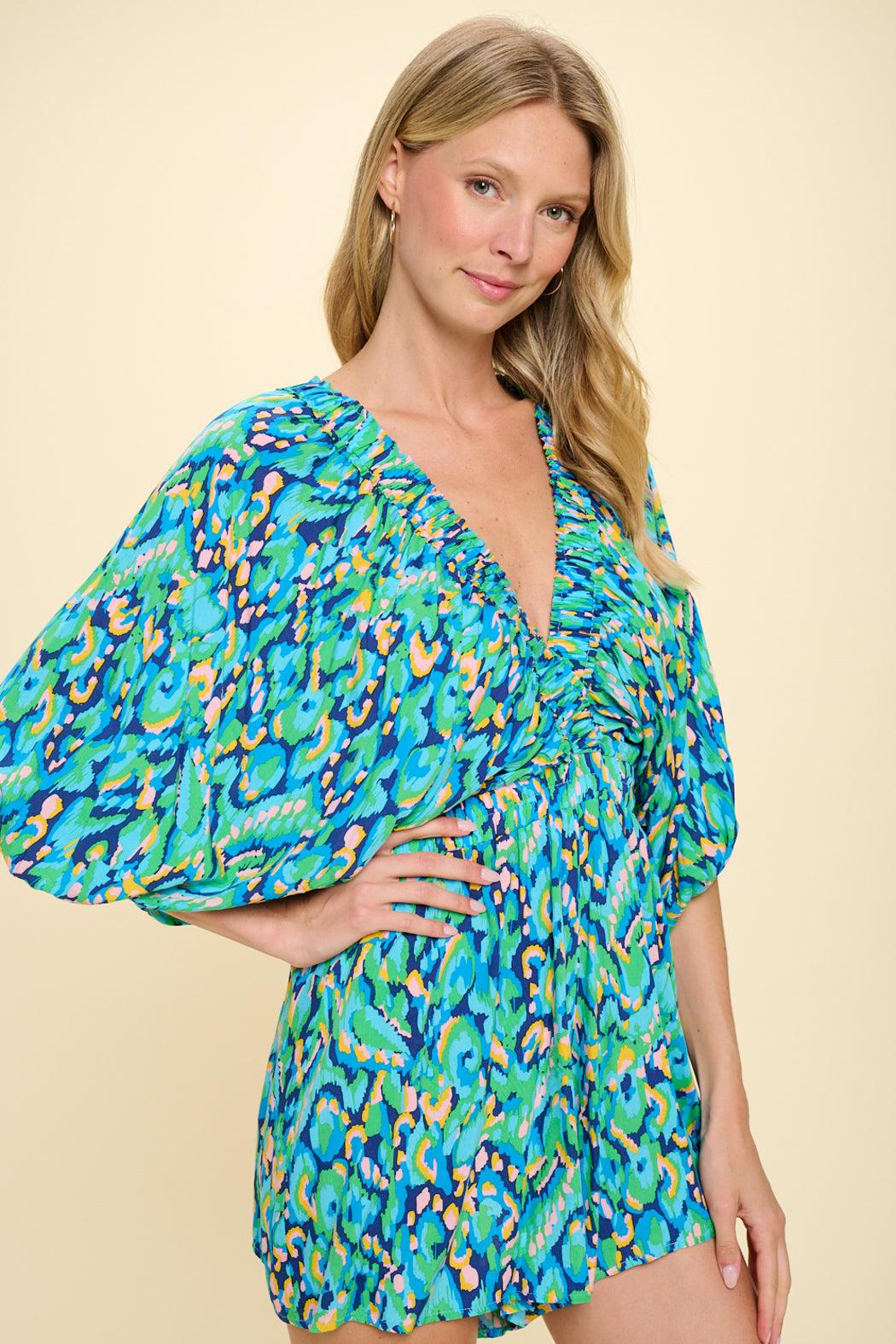 Tribal Blue Ada Romper Product Image