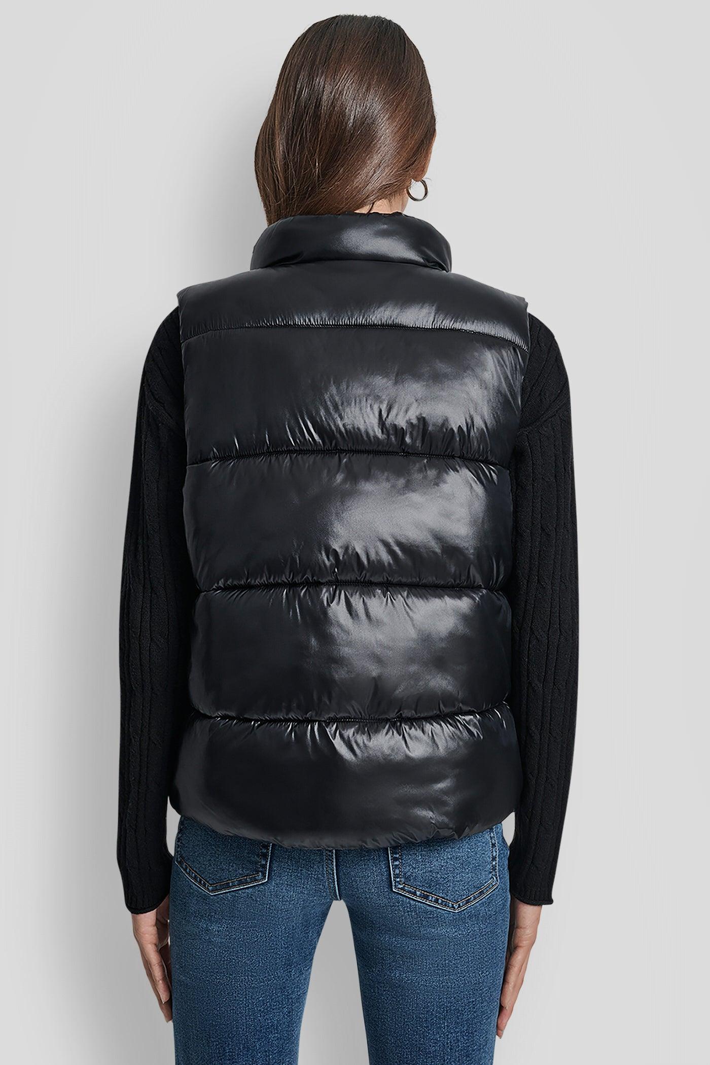 QUILTED MOCK NECK LOGO PUFFER VEST Product Image