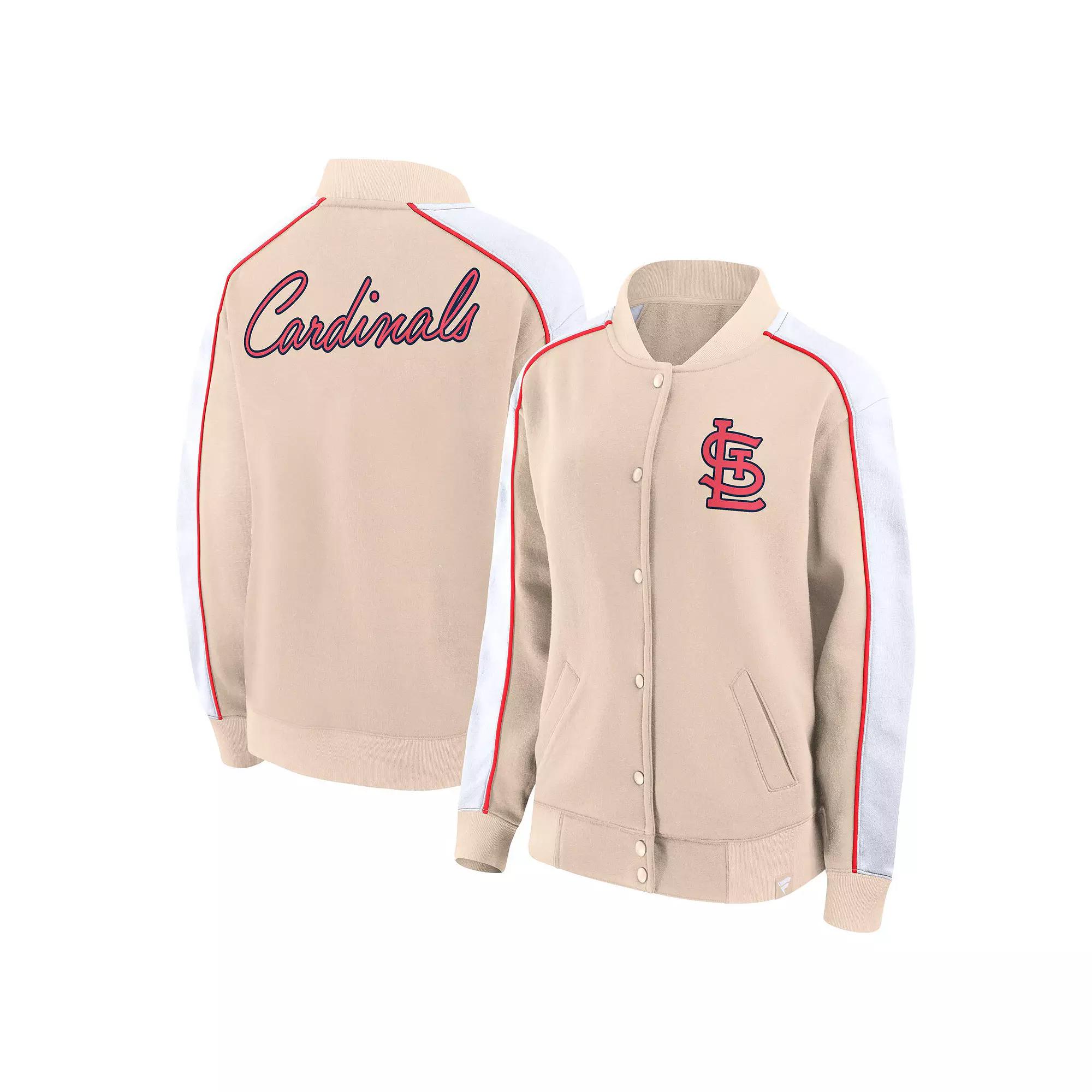 Women's Fanatics Branded Tan St. Louis Cardinals Luxe Lounge Full-Snap Jacket, Size: Small, Team Product Image