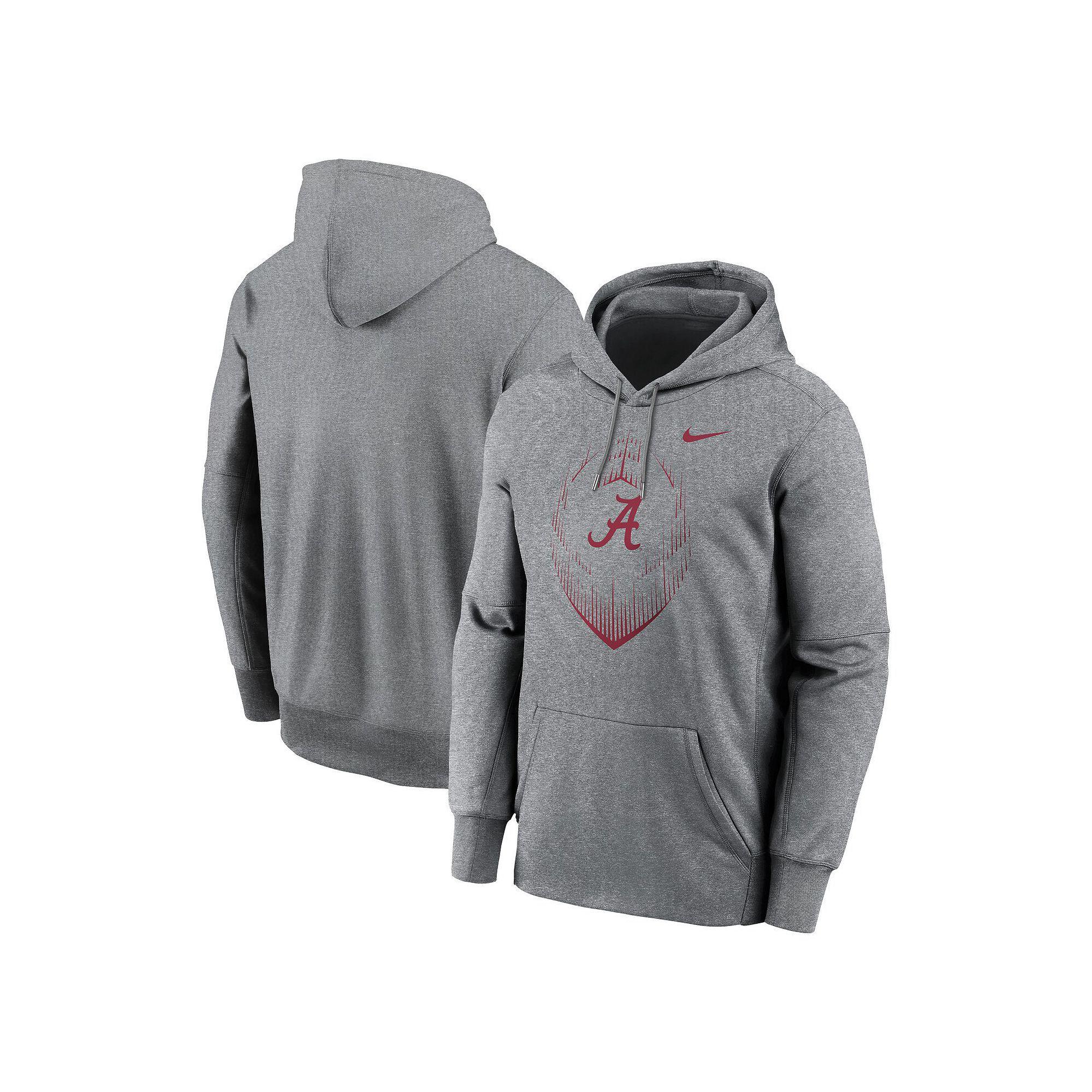 Men's Nike Heather Gray Alabama Crimson Tide Football Icon Performance Fleece Pullover Hoodie,  Product Image