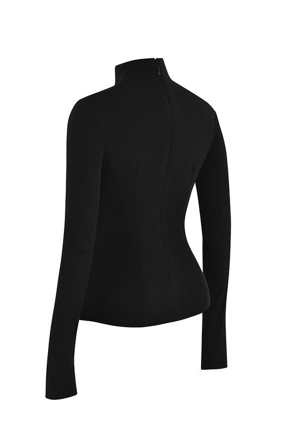 Lori  black crystallised lace up top Product Image