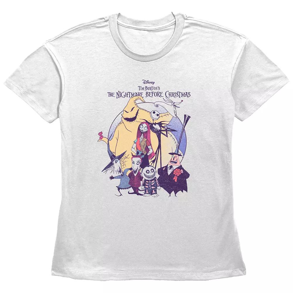 Disney's The Nightmare Before Christmas Juniors' Scary Group Graphic Tee, Women's, Size: Small, White Product Image
