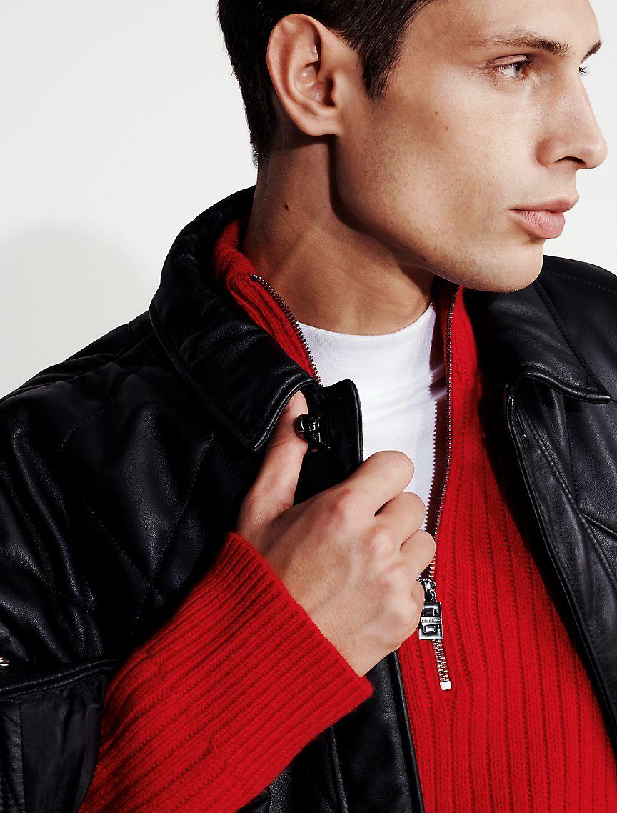 Leather Quilted Jacket Product Image