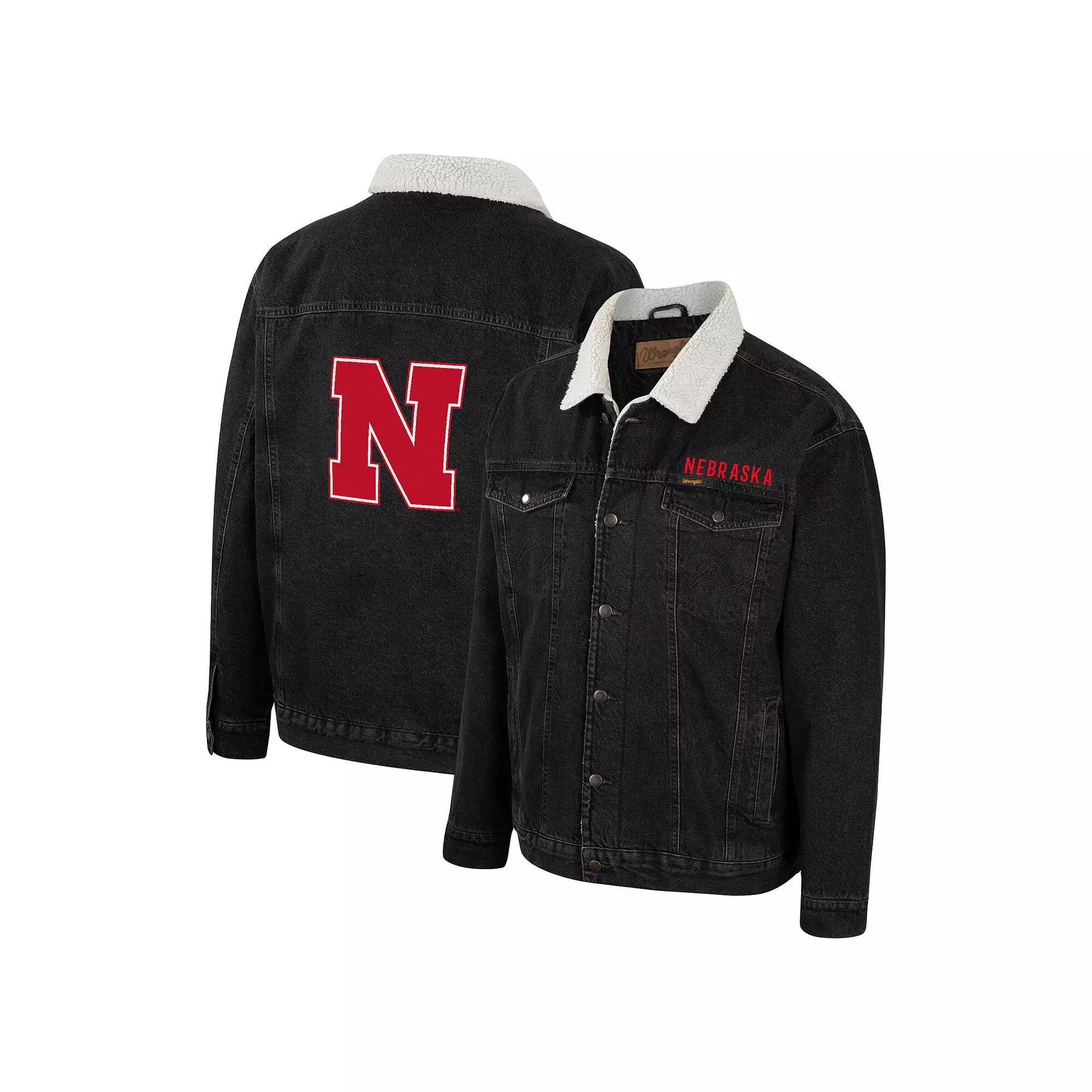 Men's Colosseum x Wrangler Charcoal Nebraska Huskers Western Button-Up Denim Jacket, Size: Large Product Image