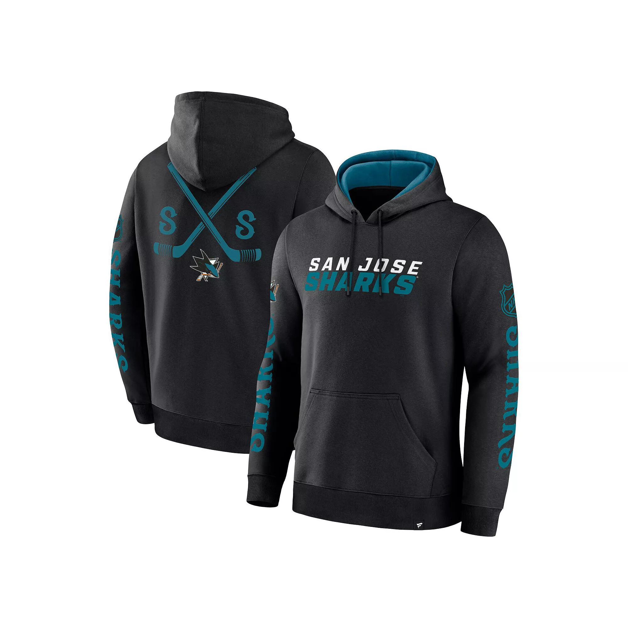 Men's Fanatics Black San Jose Sharks Big City Legacy Fleece Pullover Hoodie,  Product Image