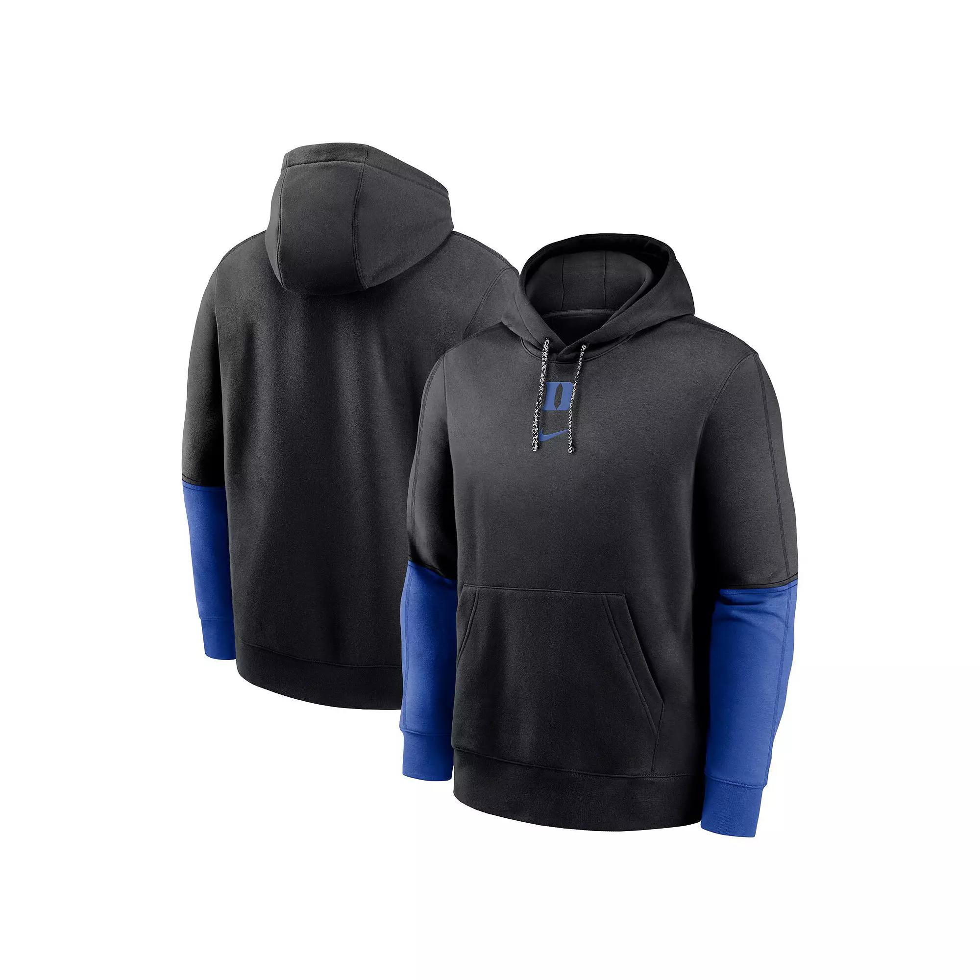 Men's Nike Black/Royal Duke Blue Devils Sideline Club Pullover Hoodie,  Product Image