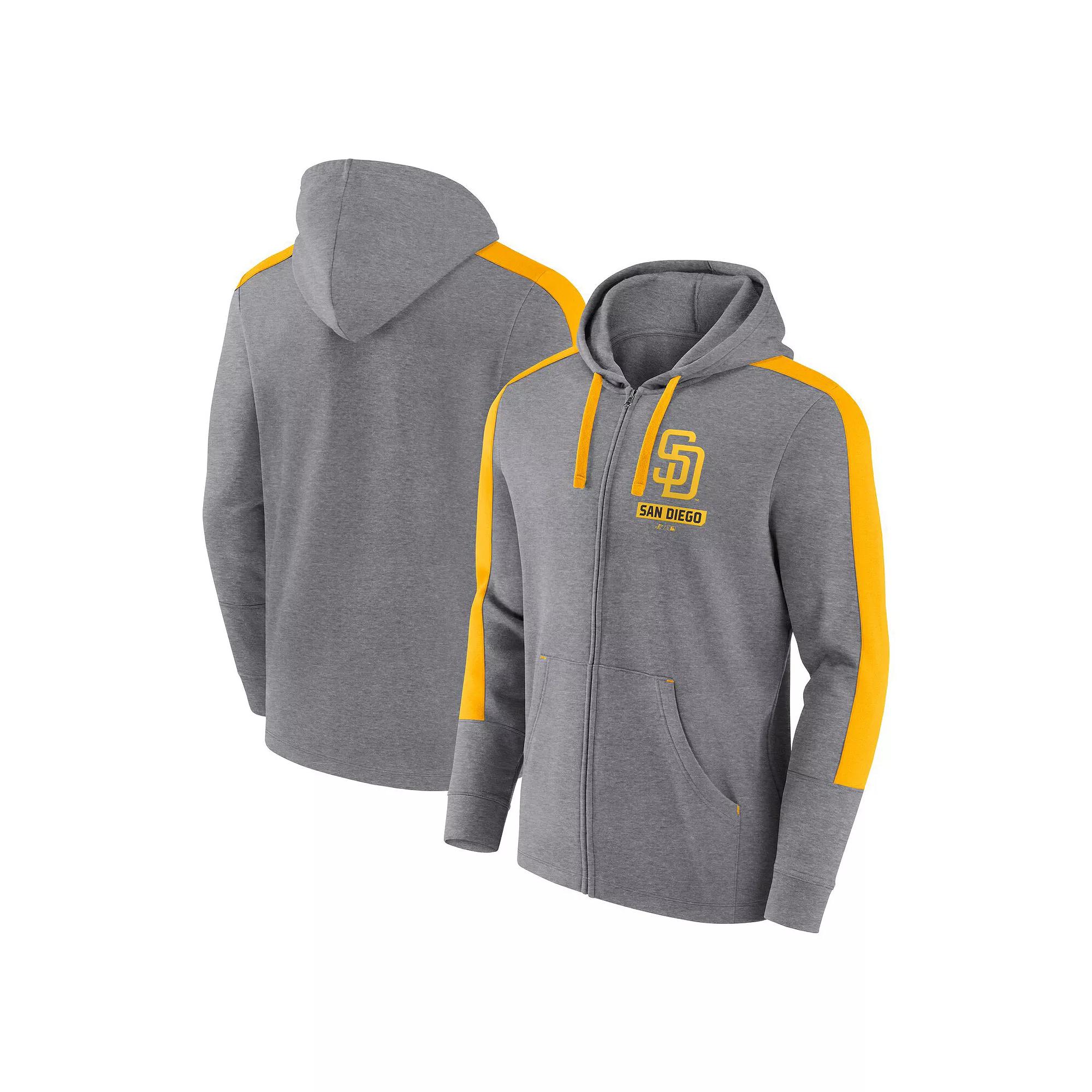 Men's Fanatics Heather Powder Blue Los Angeles Chargers Gains Full-Zip Hoodie,  Product Image