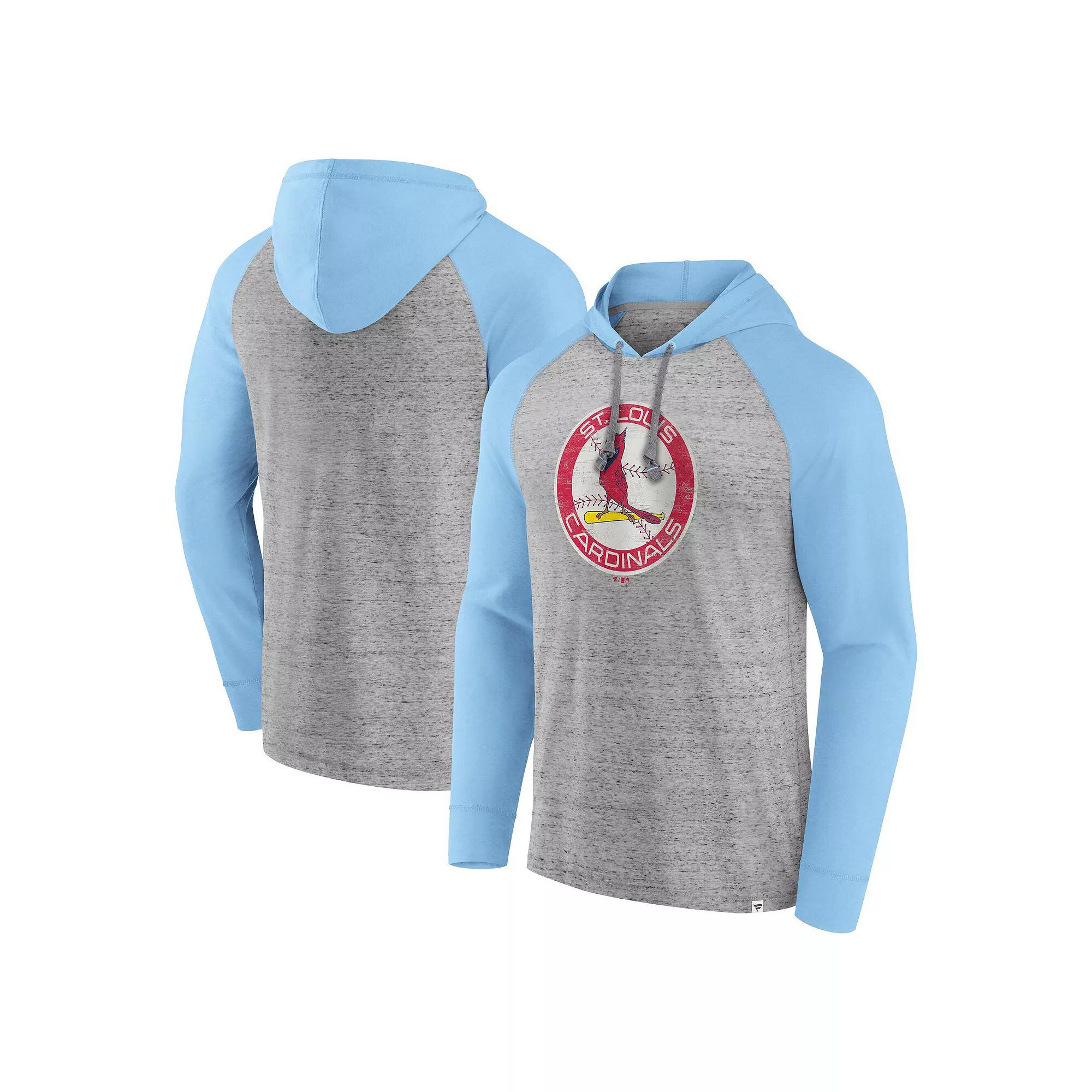 Men's Fanatics  Gray St. Louis Cardinals Single Play Speckled Lightweight Pullover Hoodie, Size: Small, Grey Product Image