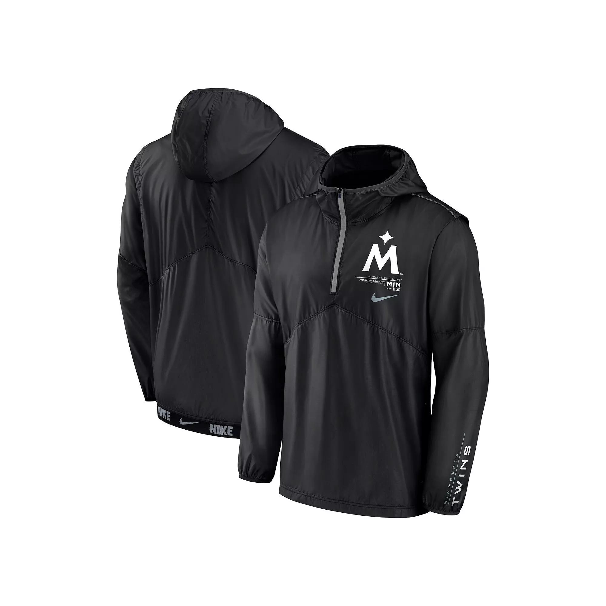 Men's Nike Black Minnesota Twins Night Game Half-Zip Hoodie,  Product Image