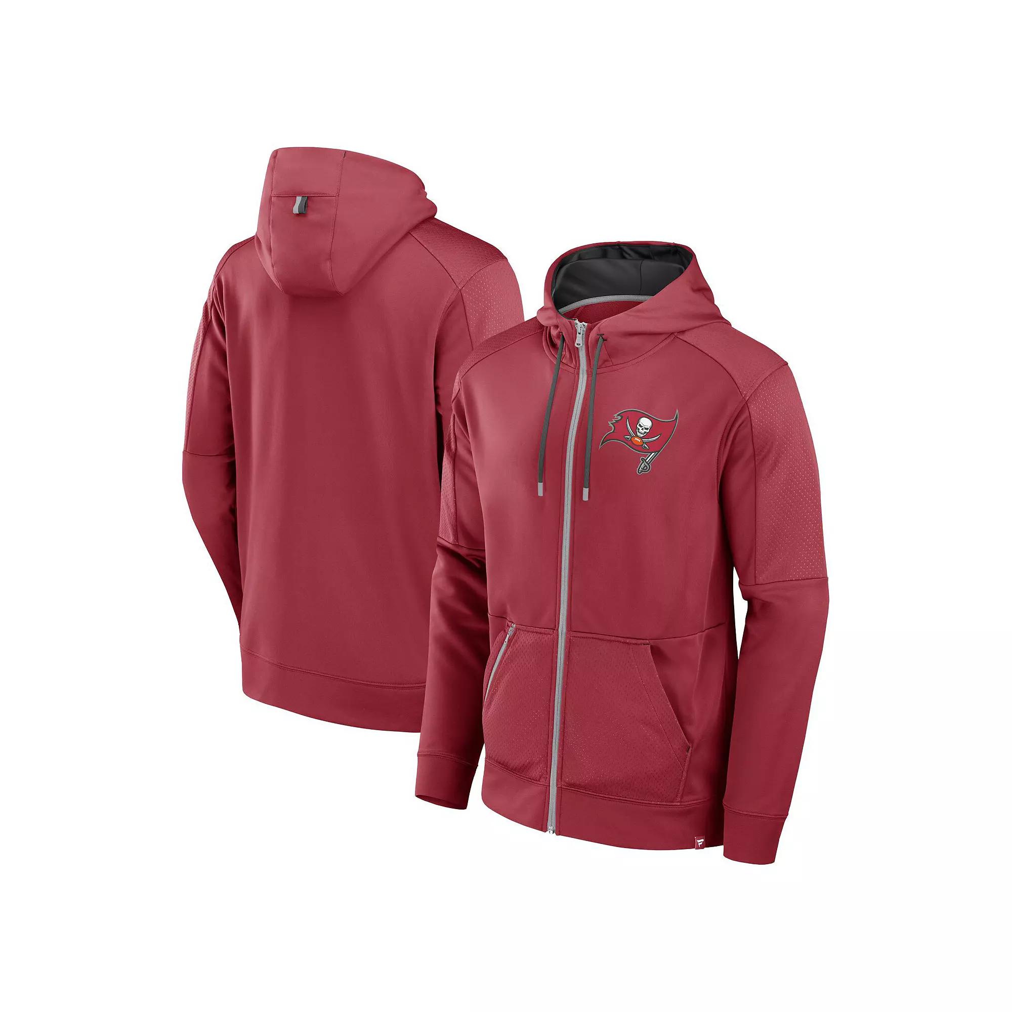 Men's Fanatics Red Tampa Bay Buccaneers Defender Full-Zip Hoodie,  Product Image