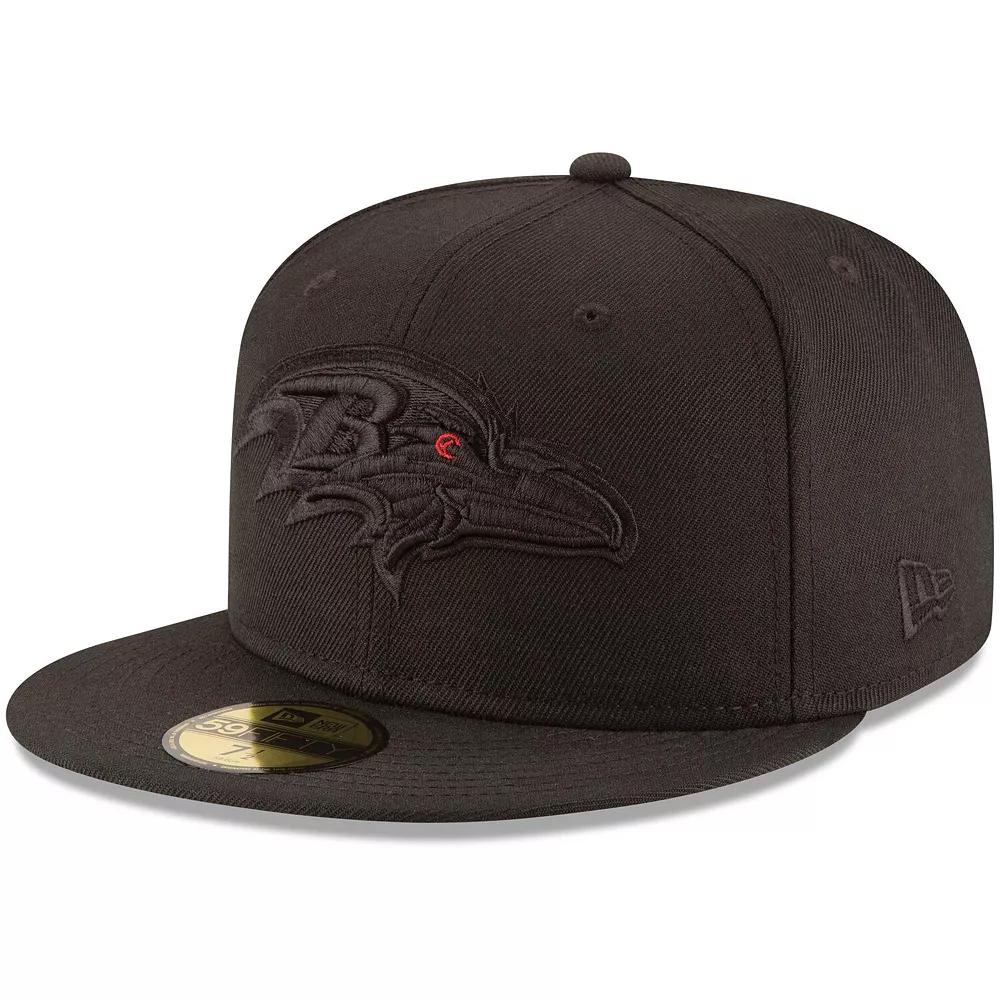 Men's New Era Baltimore Ravens Black on Black 59FIFTY Fitted Hat, Size: 7 3/4 Product Image